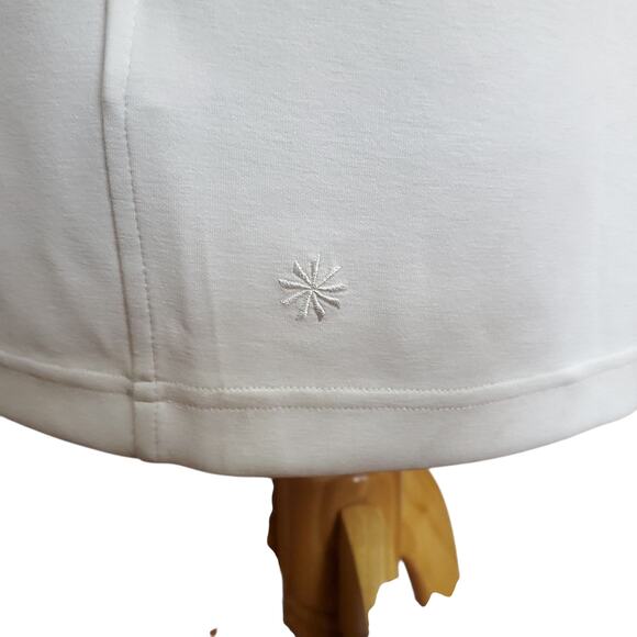 Athleta Seasoft Midi Dress White Drawstring Waist Sleeveless Drapey Size M - Picture 13 of 16